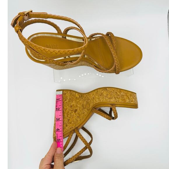 PAIGE cognac Hazel Ankle Strap Platform Wedge Sandal (Women) size 8.5 - Picture 5 of 10